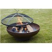 Steel spark screen black for firepit Jack 75 