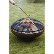 Steel spark screen black for firepit Jack 75 