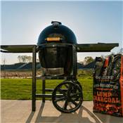 Goldens' Cast Iron Kamado and Cart with Trex Composite Shelving