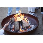 Outdoor brazier in rusty corten steel Jack 100 cm