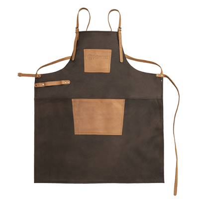 Buffalo leather apron with neck strap