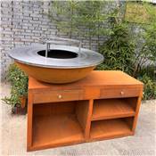 Brazier Ø100cm corten steel with XL base