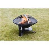 Steel spark screen black for firepit Jack 75 