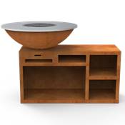 Brazier 100cm corten steel with XL base