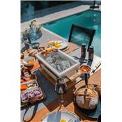 Osaka Shichirin Grllr white rectangular table grill