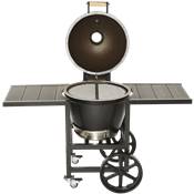 Goldens' Cast Iron Kamado and Cart with Trex Composite Shelving