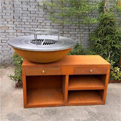 Brazier Ø100cm corten steel with XL base