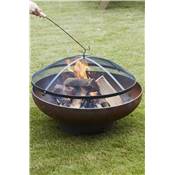 Steel spark screen black for firepit Jack 75 