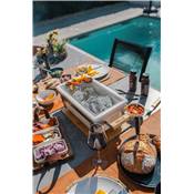 Osaka Shichirin Grllr white rectangular table grill