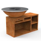 Brazier Ø100cm corten steel with XL base