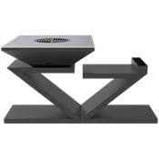 Brasero Double Z finition noire avec plancha carrée 90x90cm