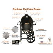 Goldens' Cast Iron Kamado with Handle Cart 