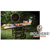 Goldens' Cast Iron Kamado and Cart with Trex Composite Shelving