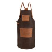 Buffalo leather apron with crossed straps