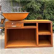 Brazier Ø100cm corten steel with XL base