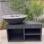 Brazier Ø100cm black finish with XL base